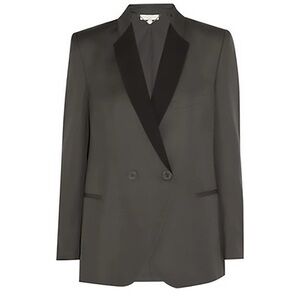 Stella McCartney wool-satin double-breasted tuxedo blazer size 8